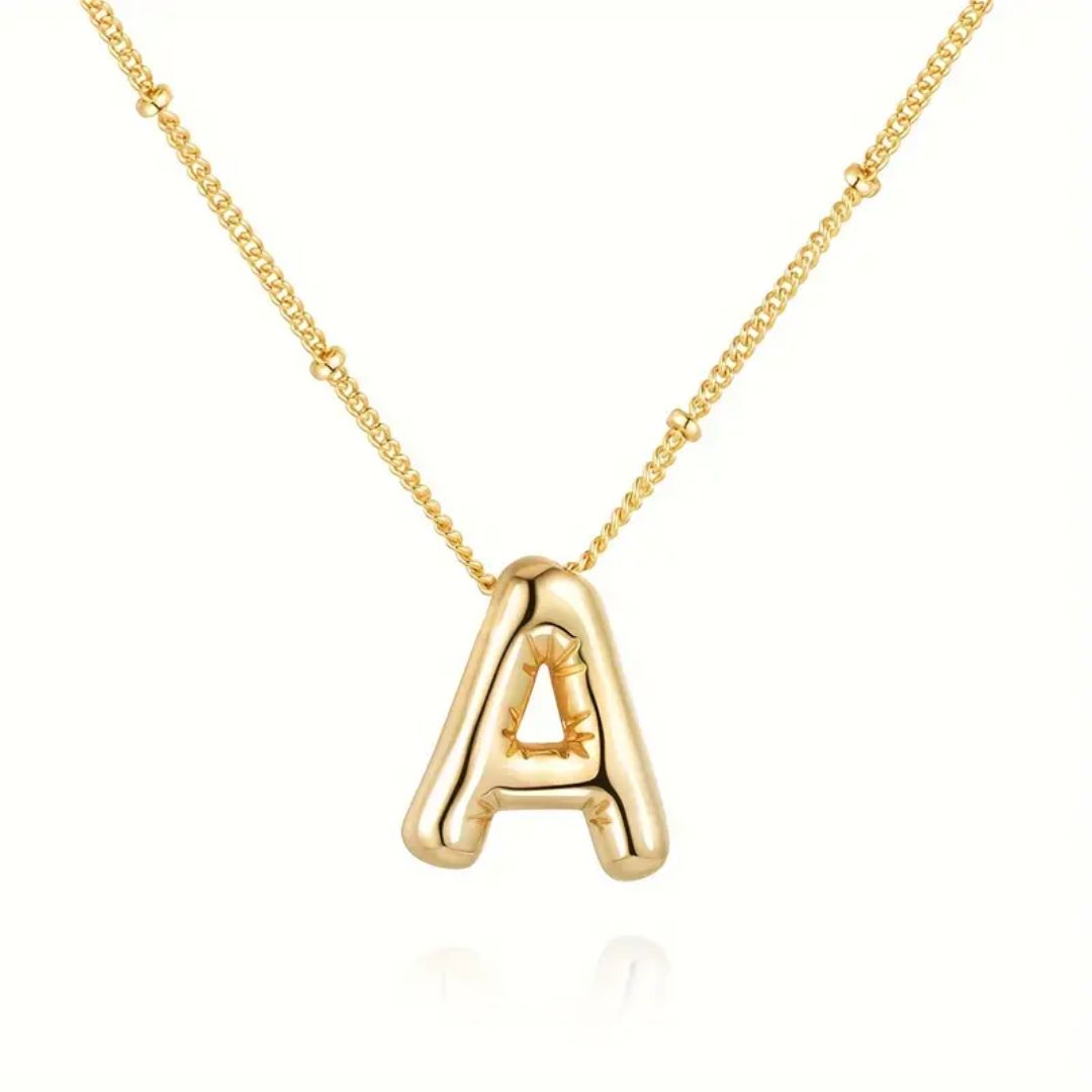 Golden Bubble Letter Necklace