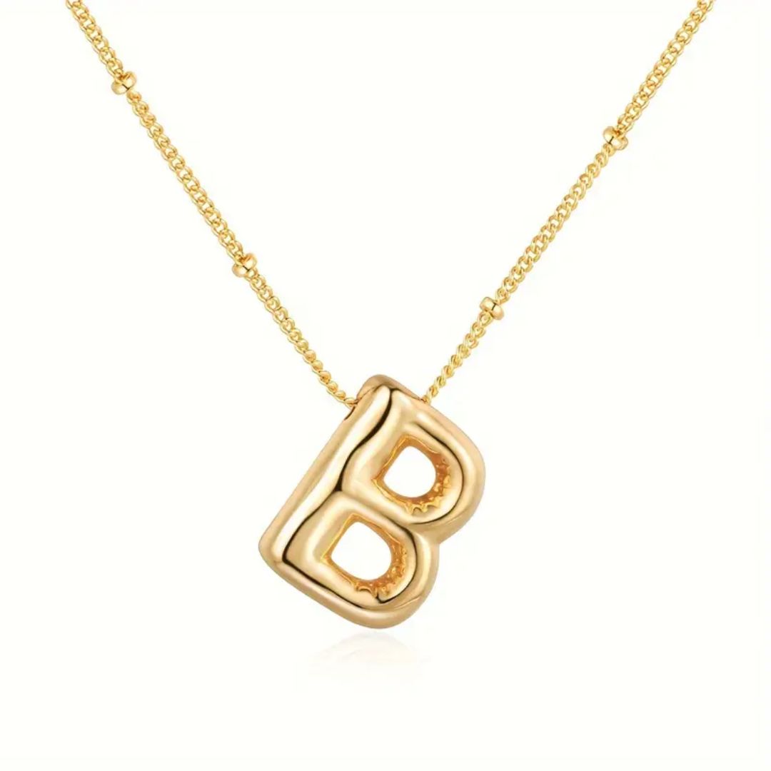 Golden Bubble Letter Necklace