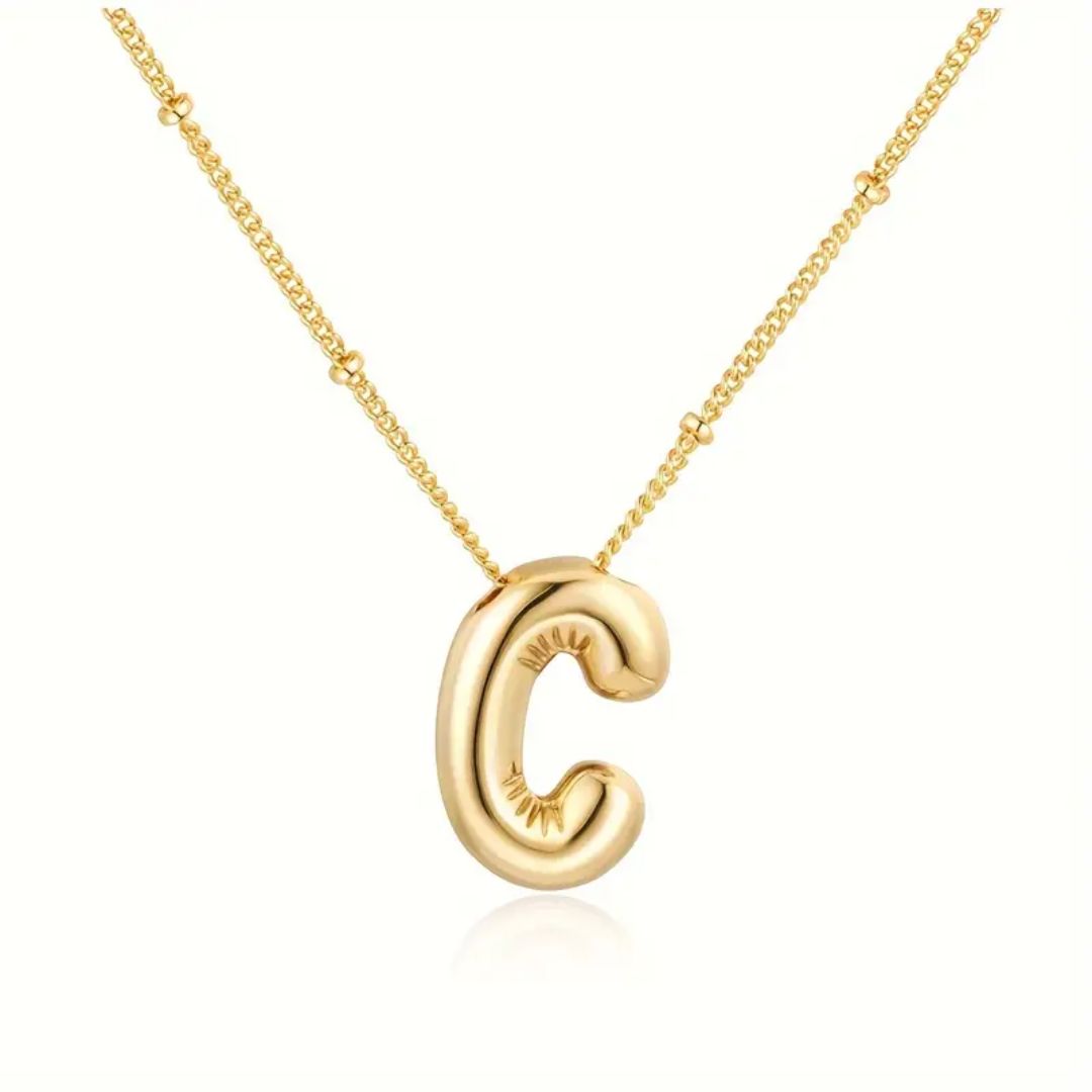 Golden Bubble Letter Necklace