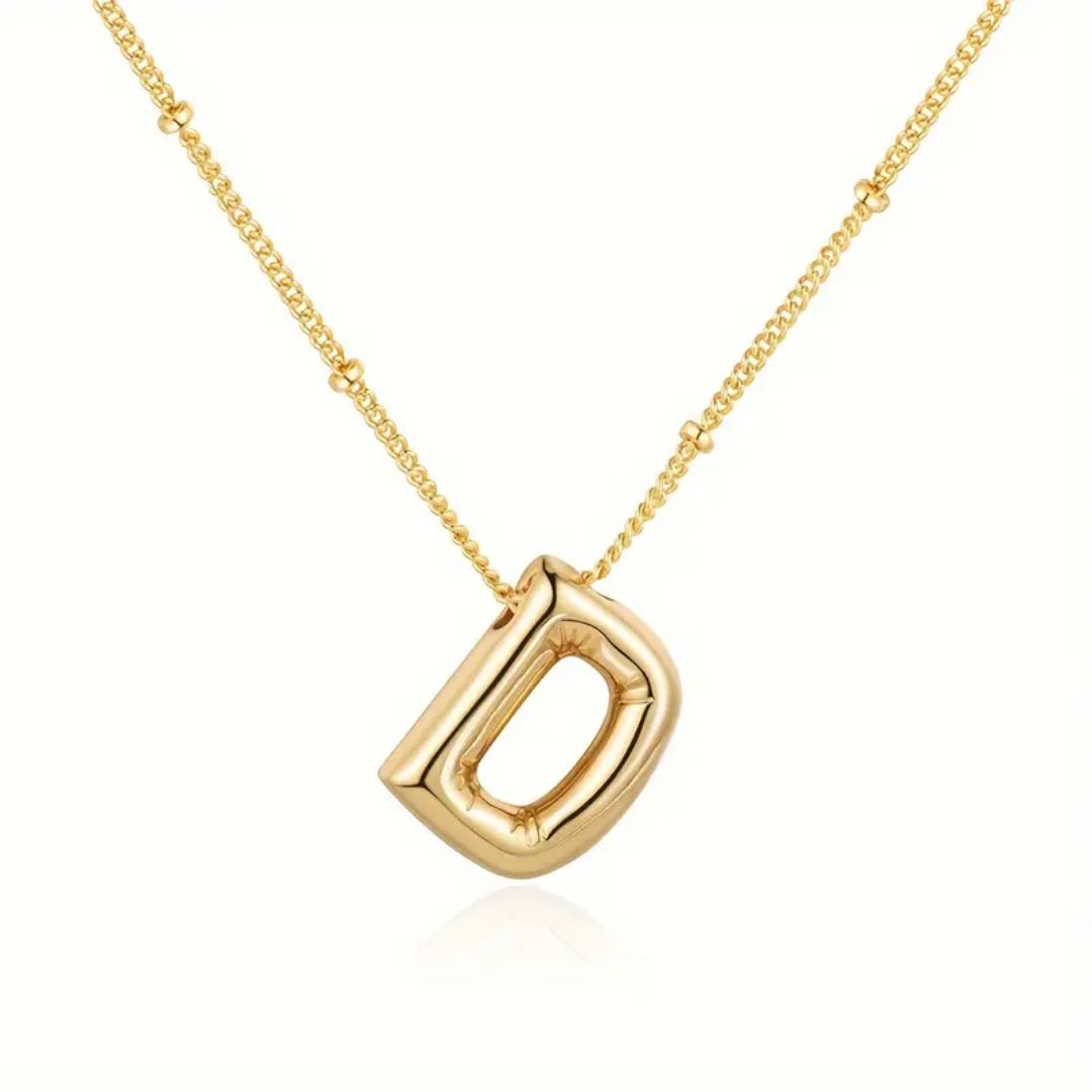 Golden Bubble Letter Necklace