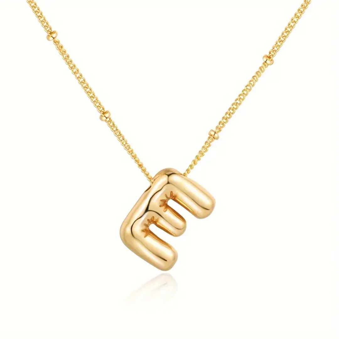 Golden Bubble Letter Necklace