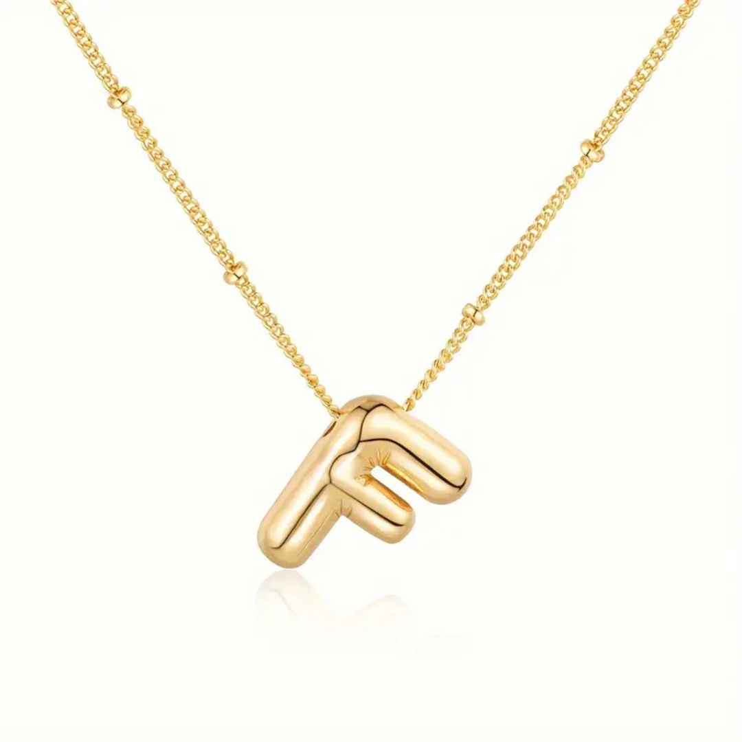 Golden Bubble Letter Necklace