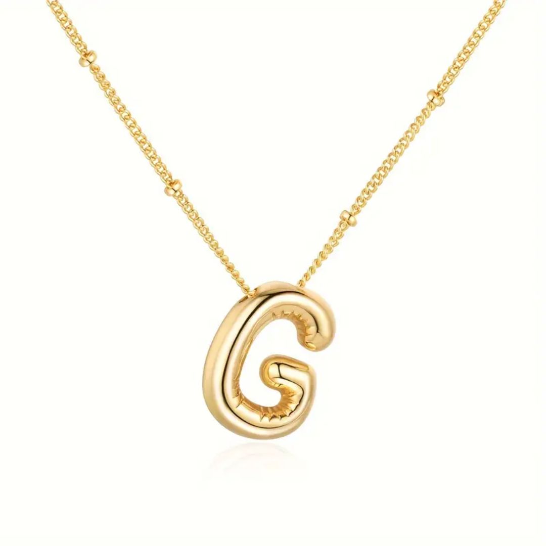 Golden Bubble Letter Necklace