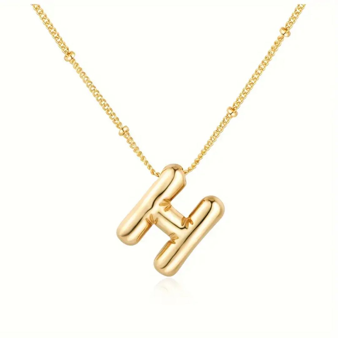 Golden Bubble Letter Necklace