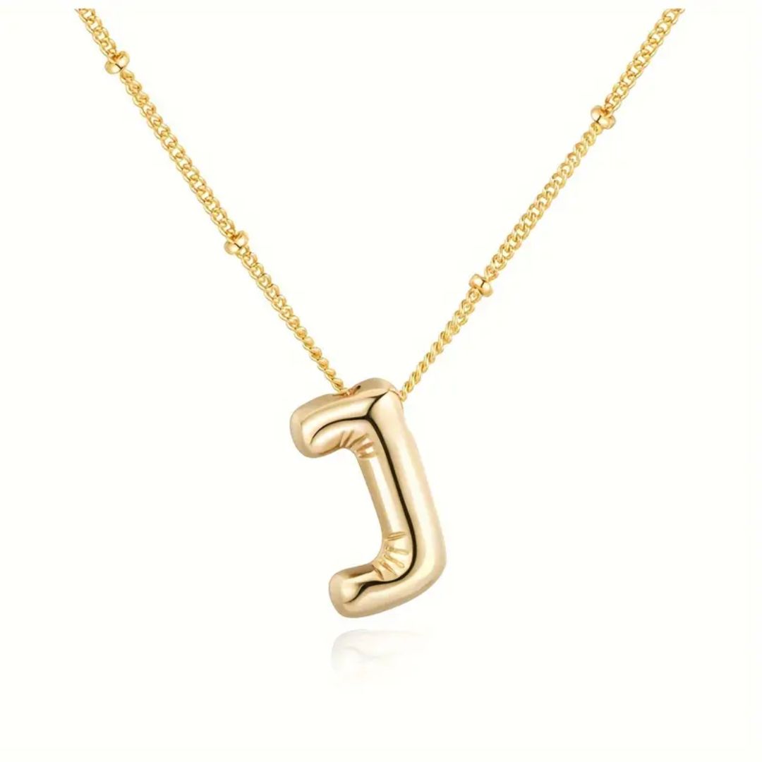 Golden Bubble Letter Necklace