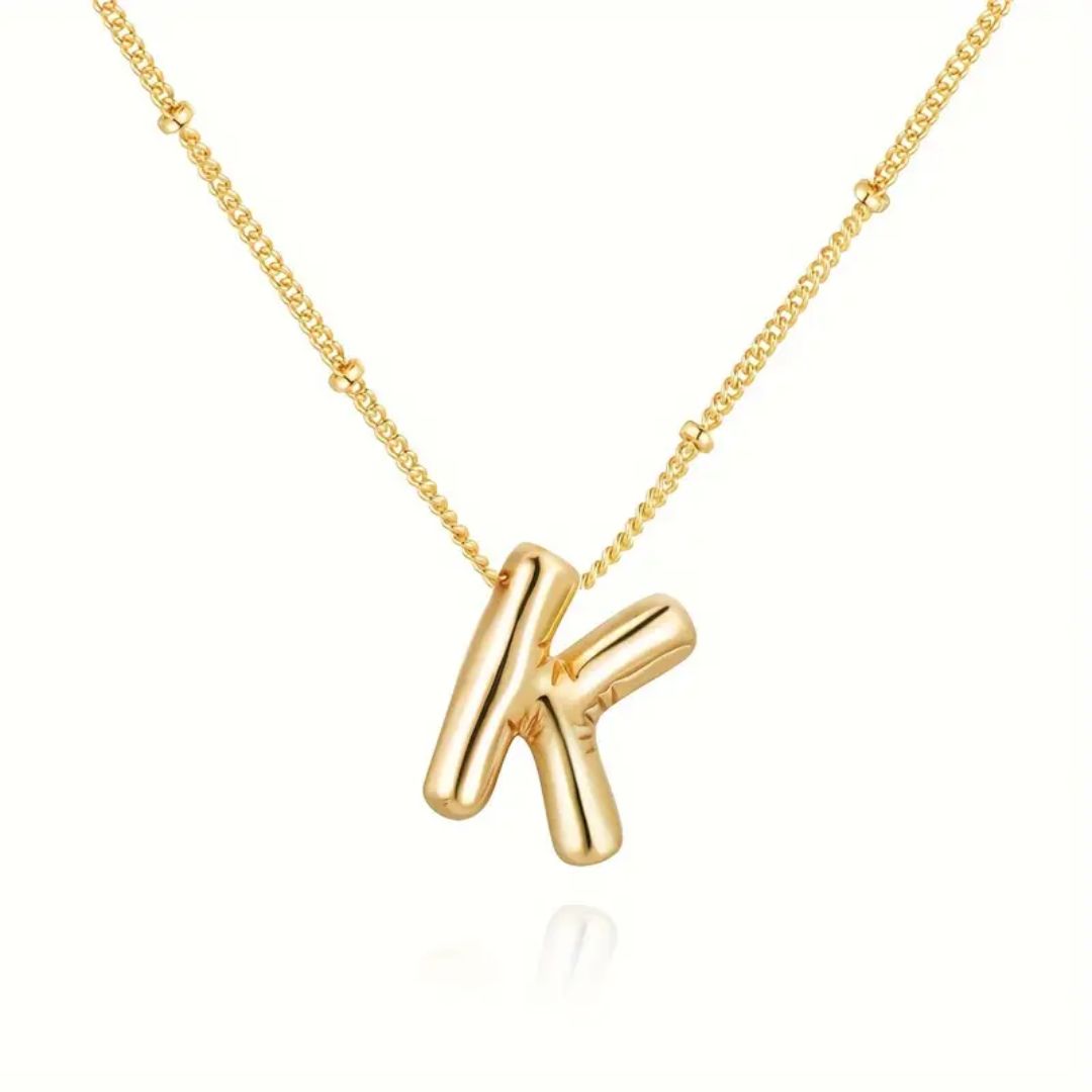 Golden Bubble Letter Necklace