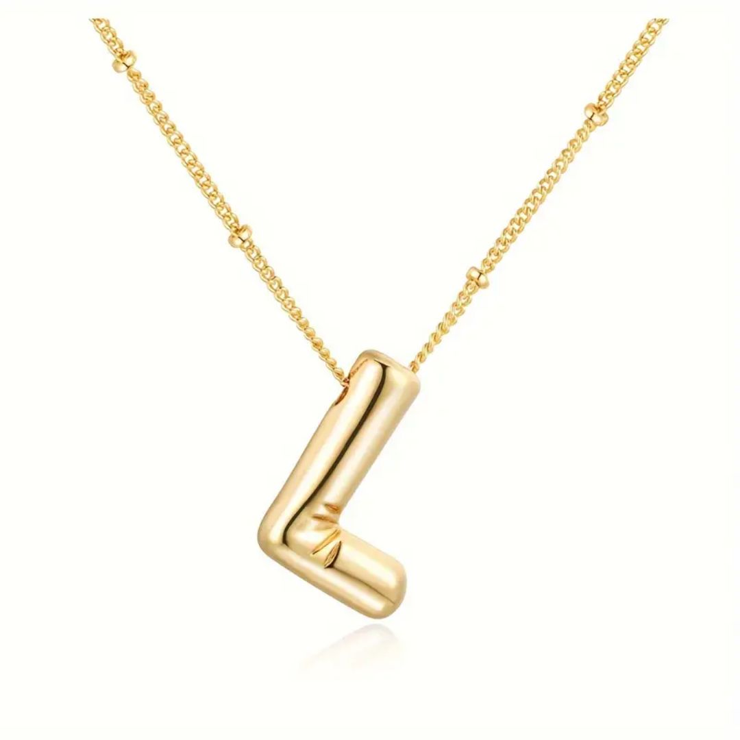 Golden Bubble Letter Necklace