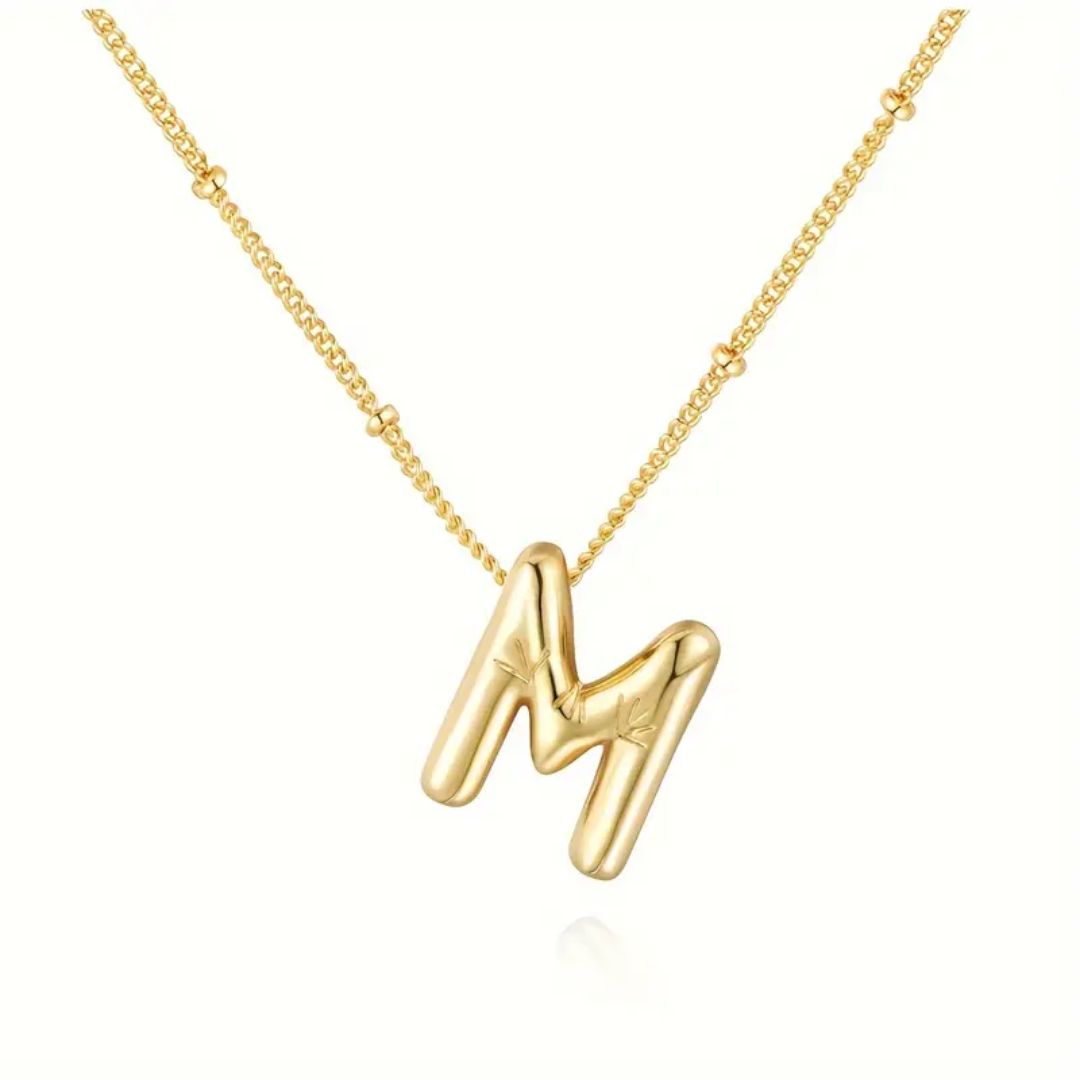 Golden Bubble Letter Necklace