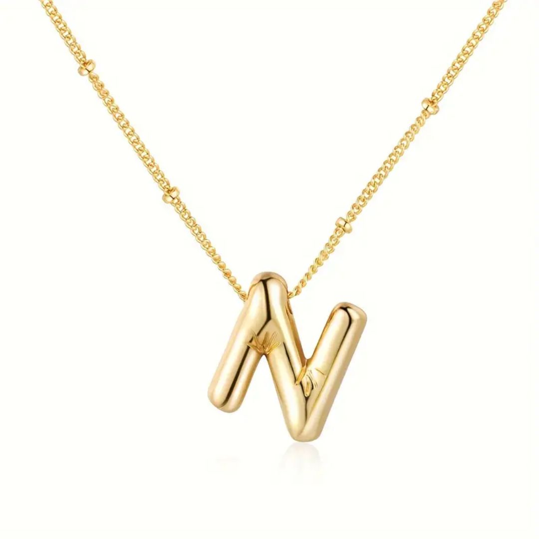 Golden Bubble Letter Necklace