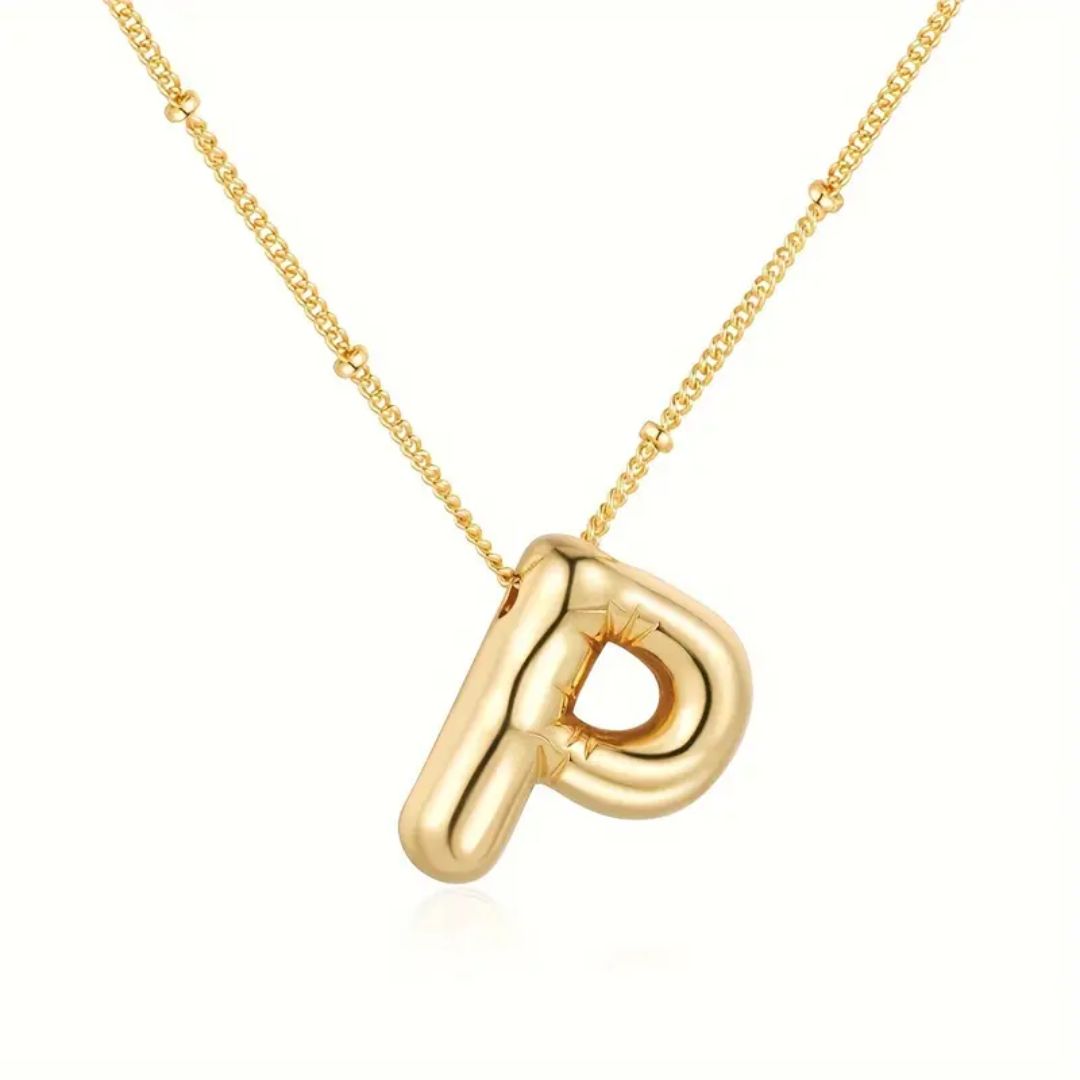 Golden Bubble Letter Necklace