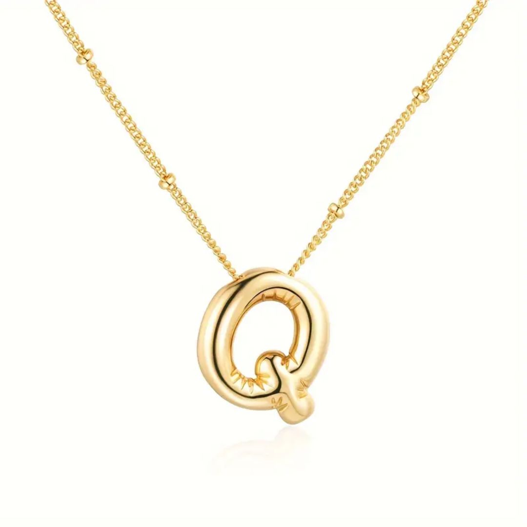 Golden Bubble Letter Necklace