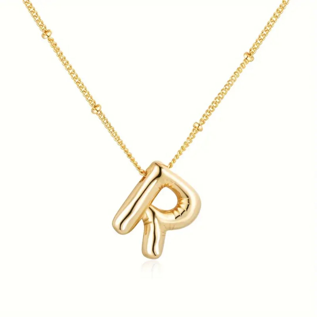 Golden Bubble Letter Necklace