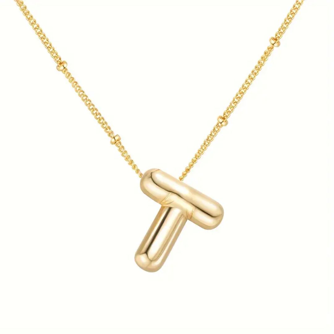 Golden Bubble Letter Necklace