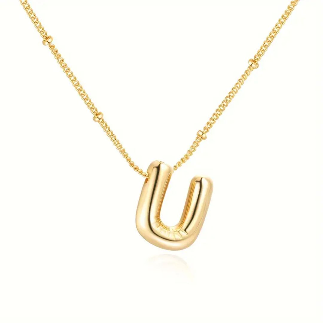 Golden Bubble Letter Necklace