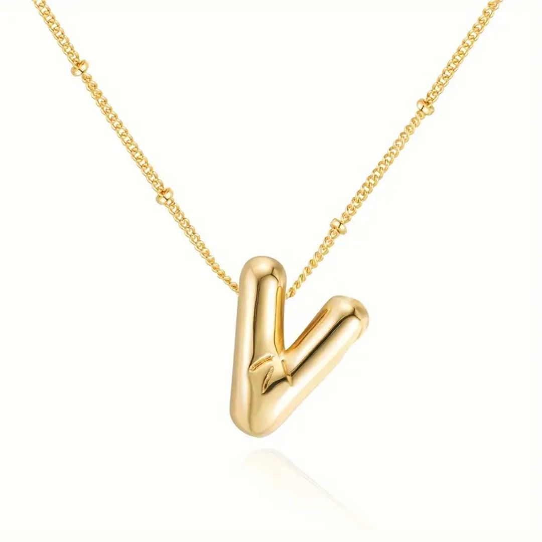 Golden Bubble Letter Necklace