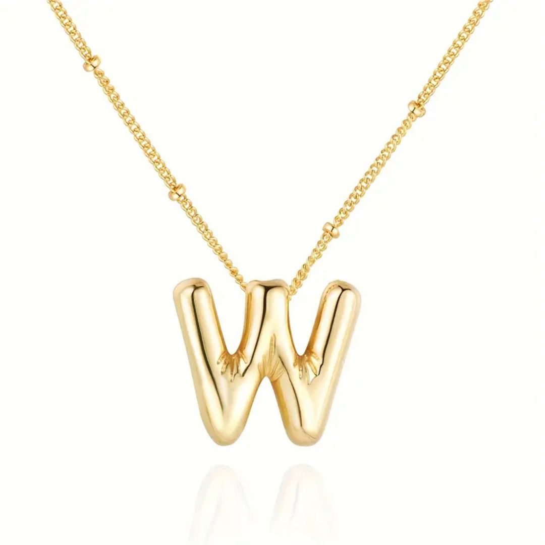 Golden Bubble Letter Necklace