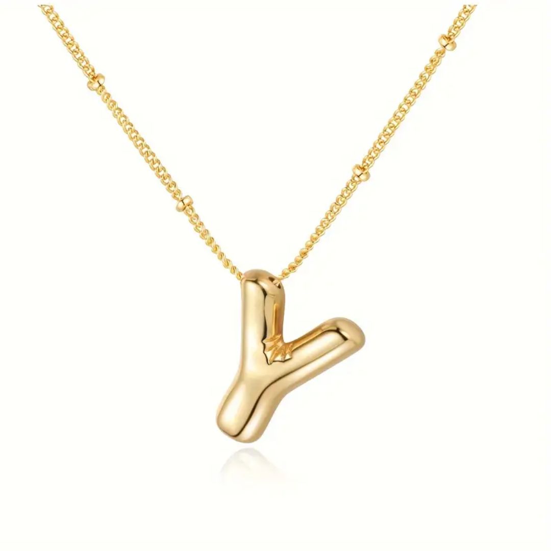 Golden Bubble Letter Necklace