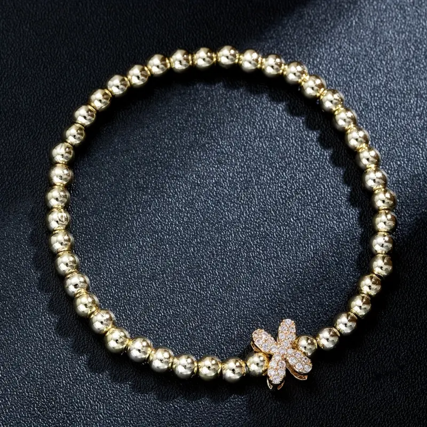 Golden Bubble Sparkle Letter Bracelet