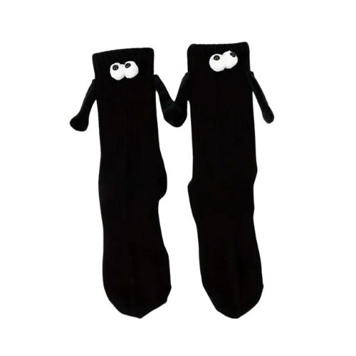 Googly Eyes Magnetic Friendship Crew Socks - Black