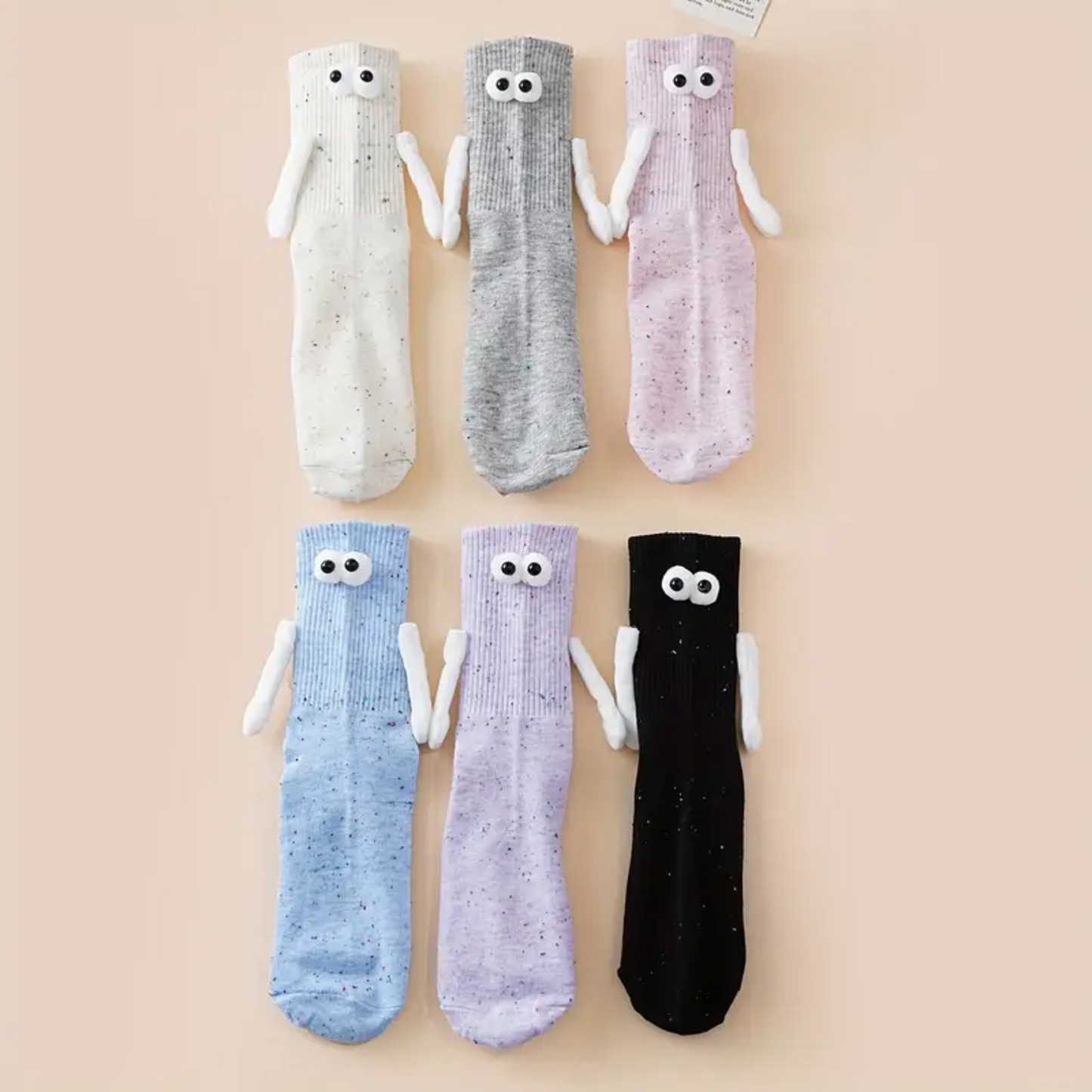 Googly Eyes Magnetic Friendship Splatter Crew Socks