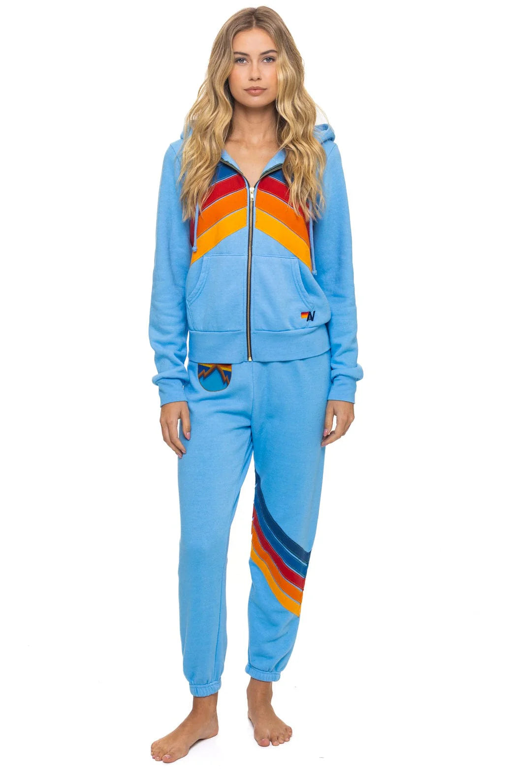 Aviator Nation Women's All Seasons Circle Chevron Sweatpants - Sky