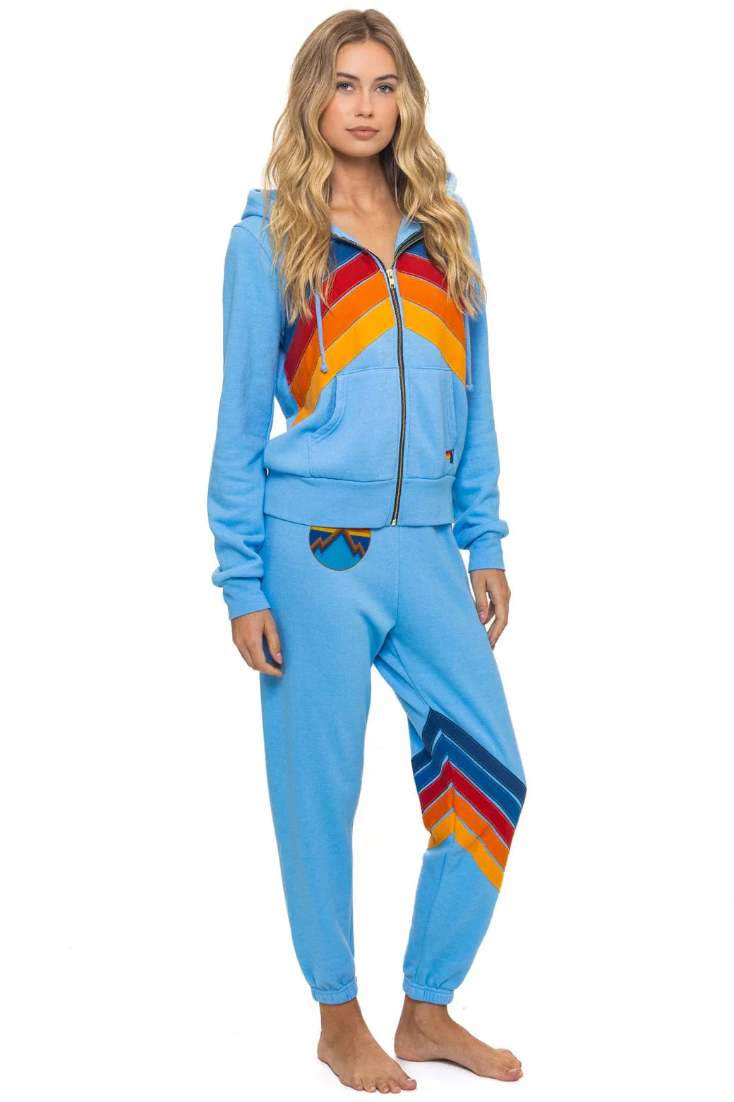Aviator Nation Women's All Seasons Circle Chevron Sweatpants - Sky