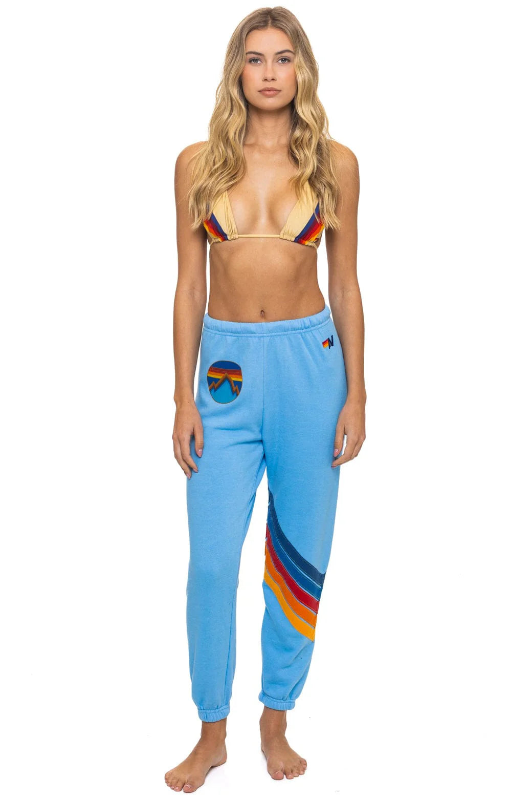 Aviator Nation Women's All Seasons Circle Chevron Sweatpants - Sky