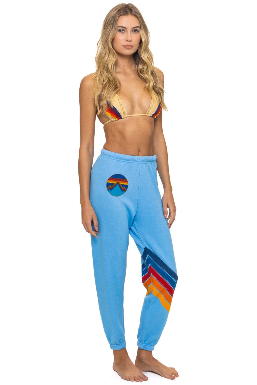 Aviator Nation Women's All Seasons Circle Chevron Sweatpants - Sky