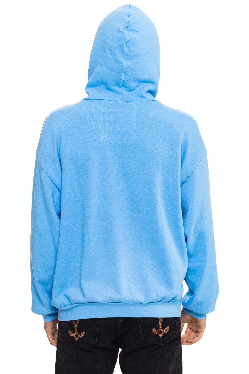 Aviator Nation Adult Mountain Stitch Chevron Pullover Hoodie Relaxed - Sky