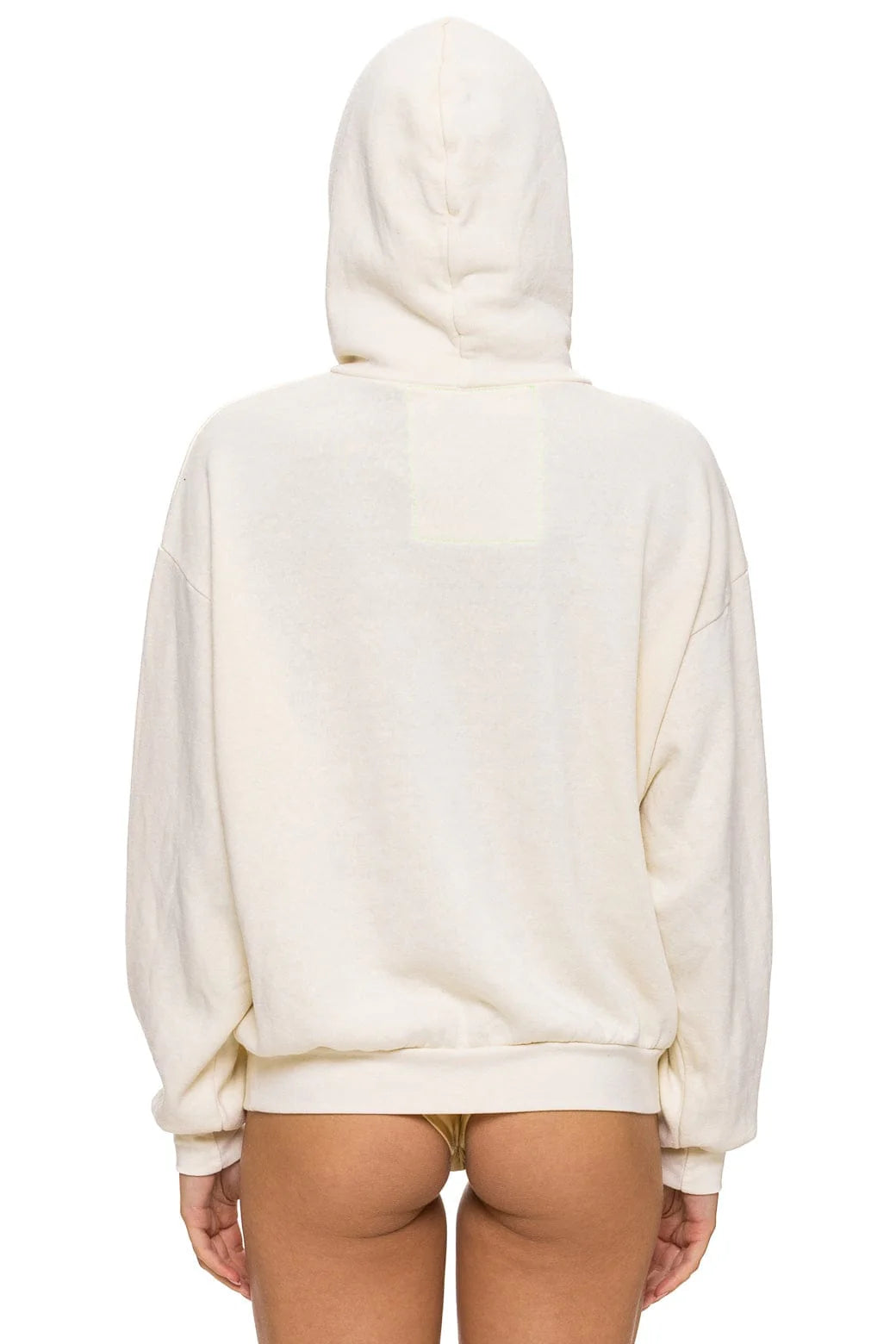 Aviator Nation Adult Mountain Stitch Chevron Pullover Hoodie Relaxed - Vintage White