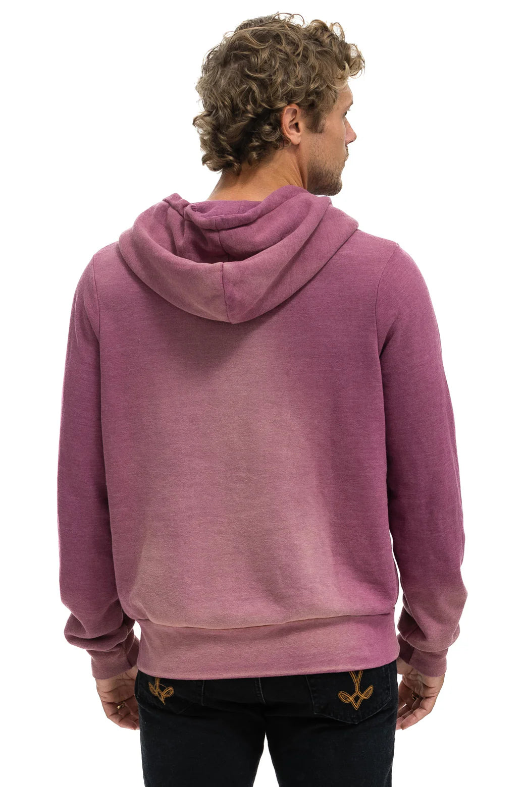 Aviator Nation -  Adult 5 Stripe Zip Hoodie - Faded Berry