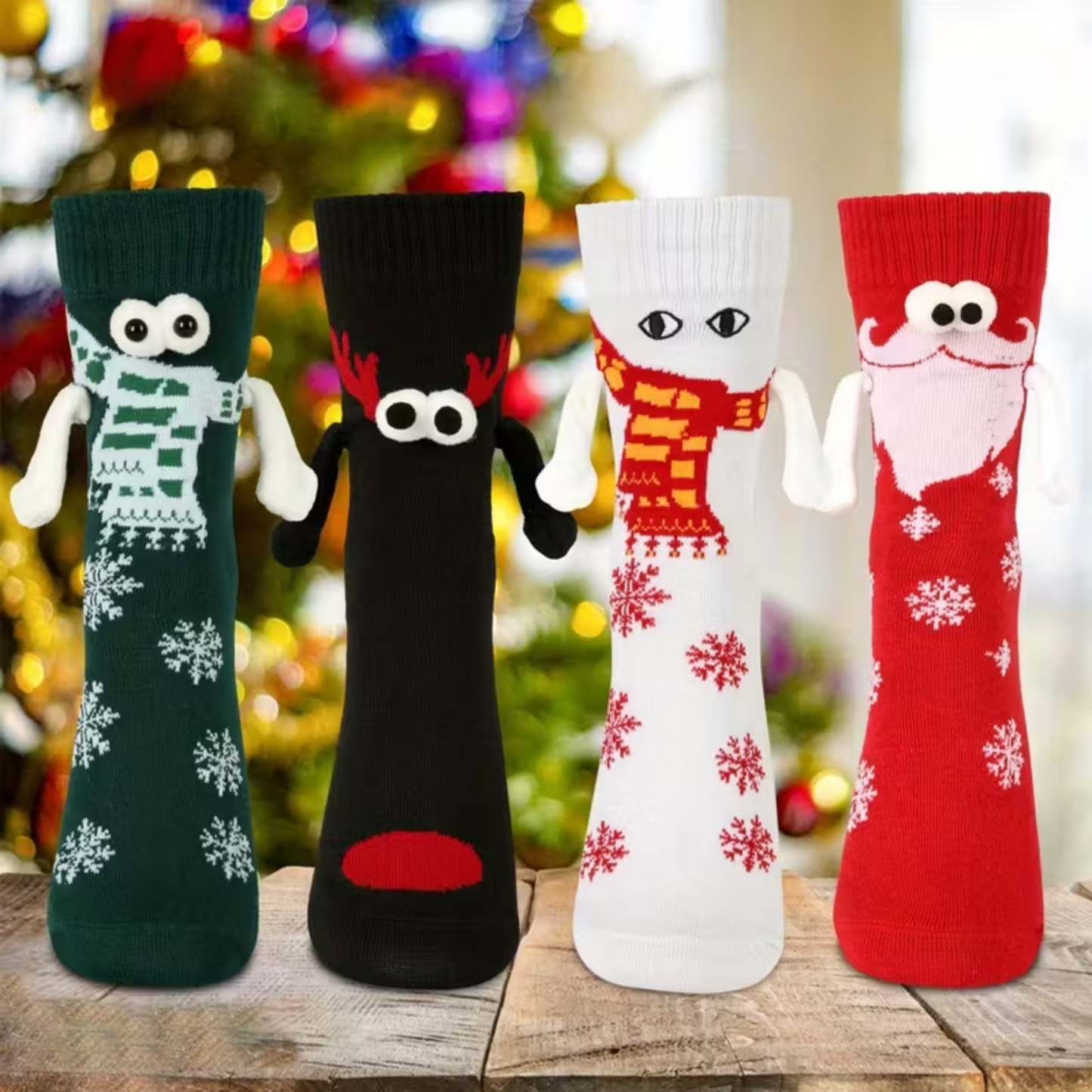 Happy Holidays Magnetic Friendship Crew Socks