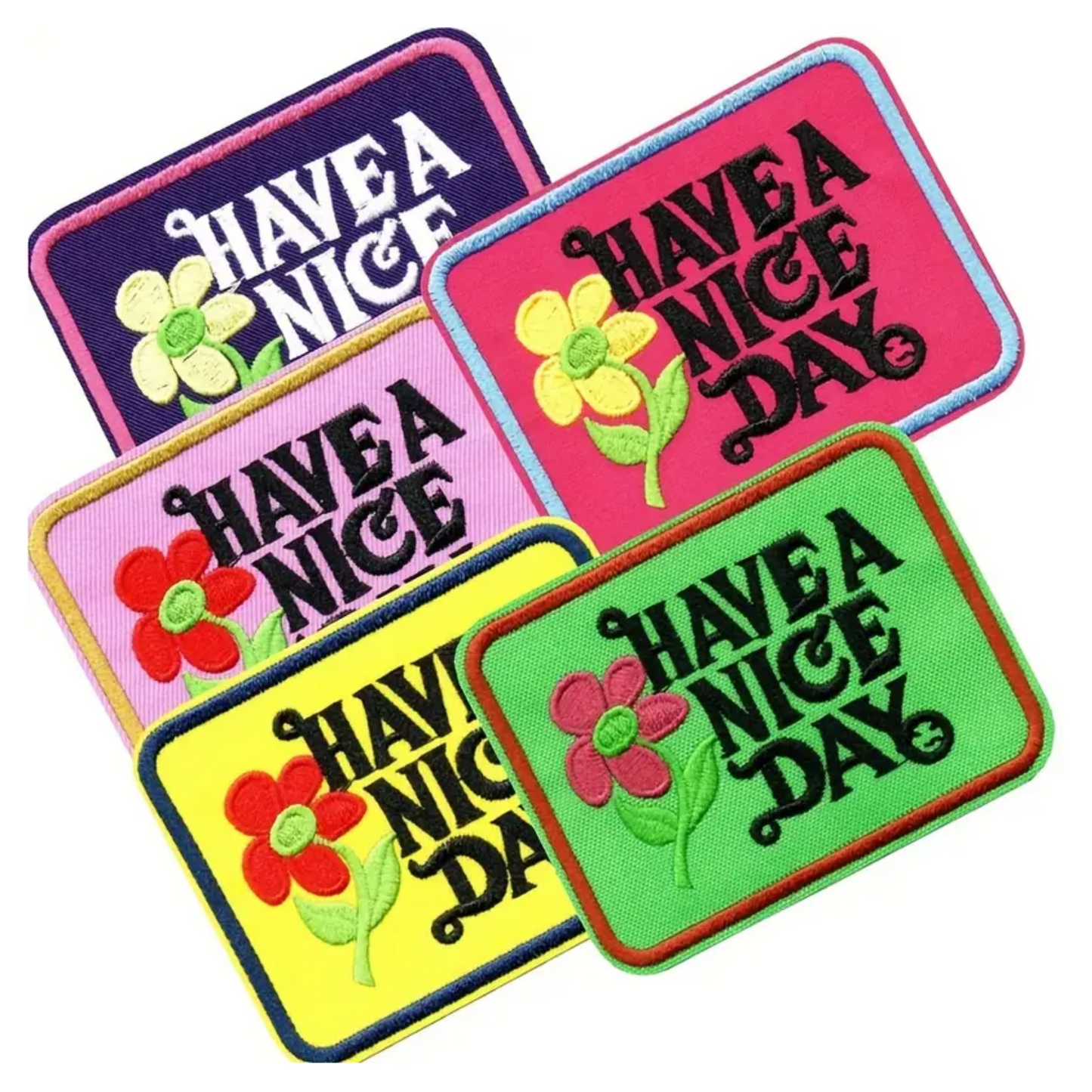 Iron on Patch - Have a Nice Day (8.89 cm x 6.75 cm)