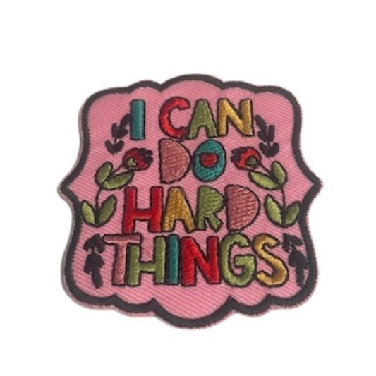 Iron on Patch - I Can Do Hard Things (6.5 cm x 7.7 cm)