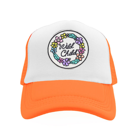 Wild Child Snapback Hat - Orange/White