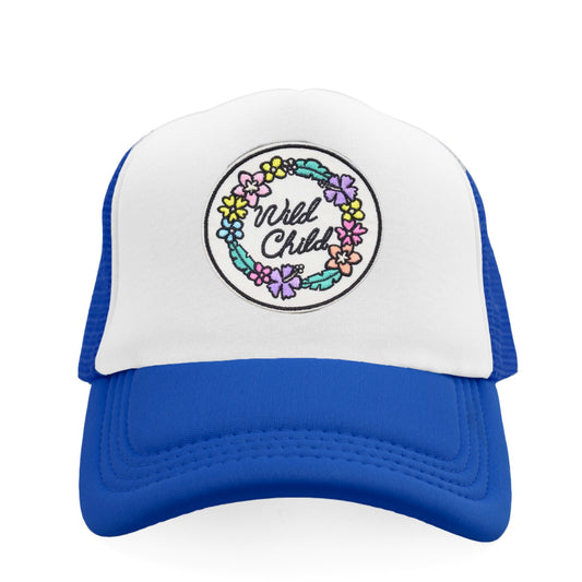 Wild Child Snapback Hat - Royal Blue / White