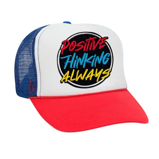 Positive Thinking Always Snapback Hat - Red / White / Blue