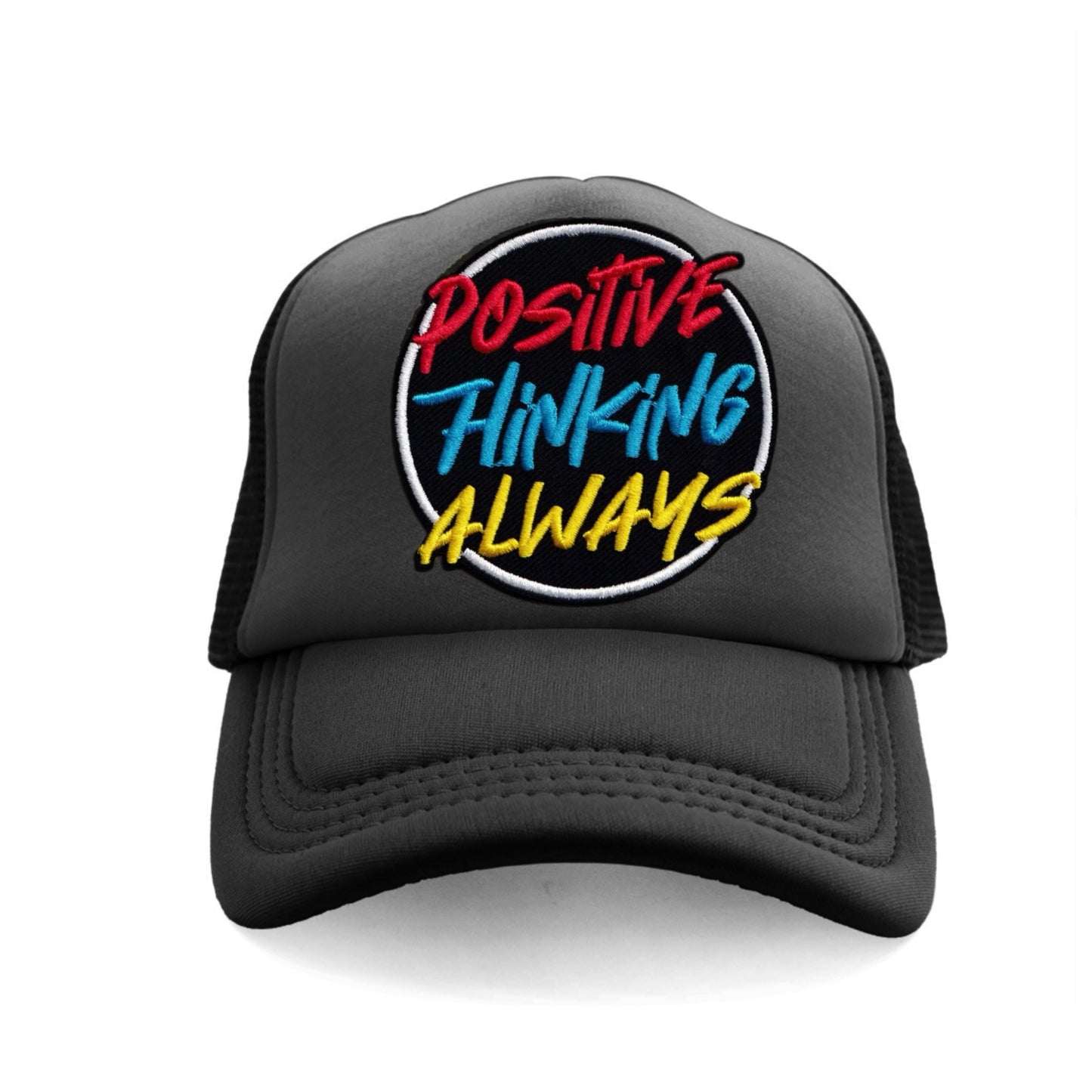Positive Thinking Always Snapback Hat - Black / Black