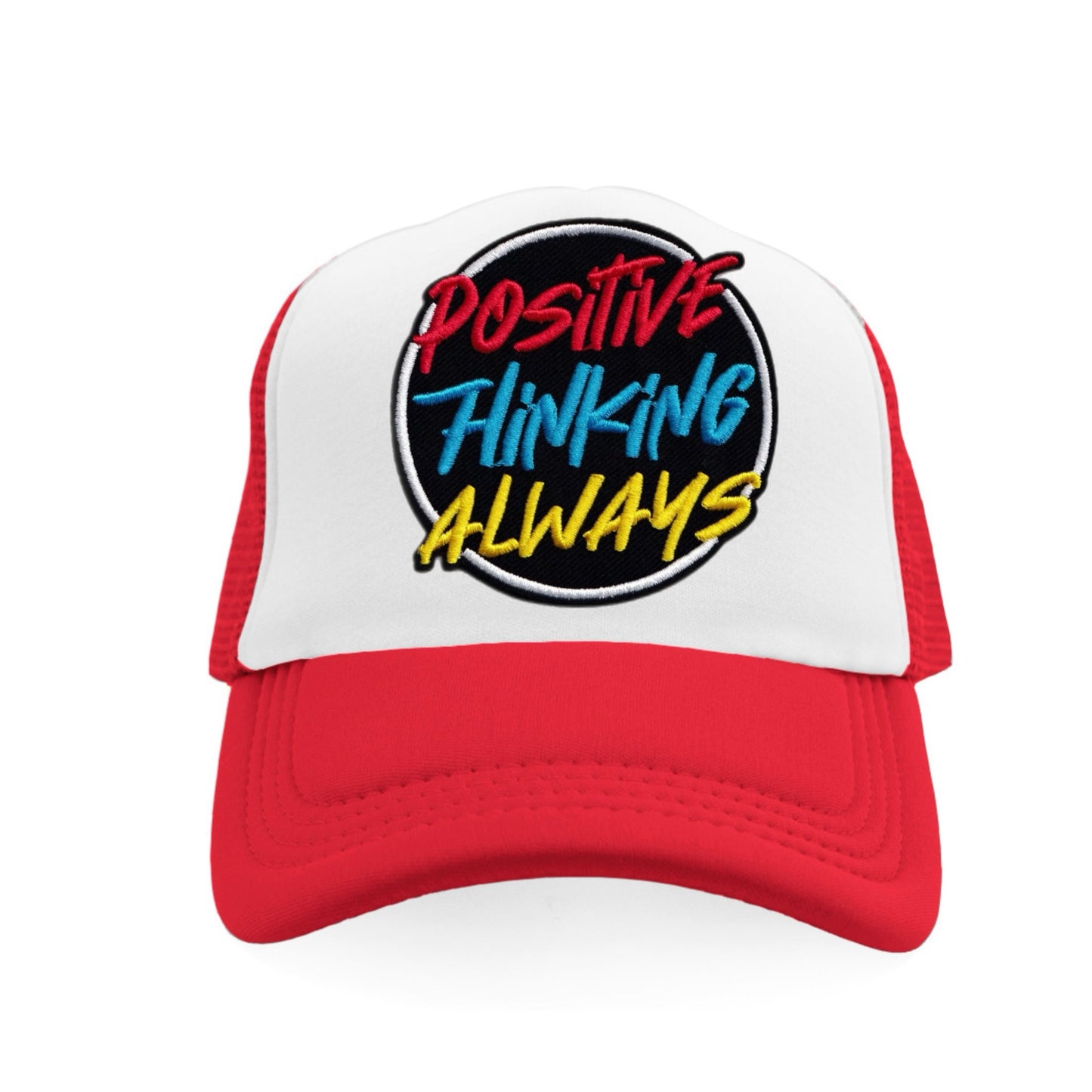 Positive Thinking Always Snapback Hat - Red / White
