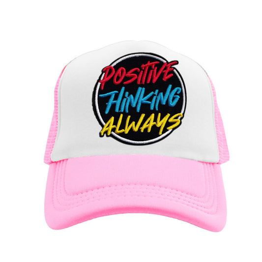 Positive Thinking Always Snapback Hat - Ballet Pink / White