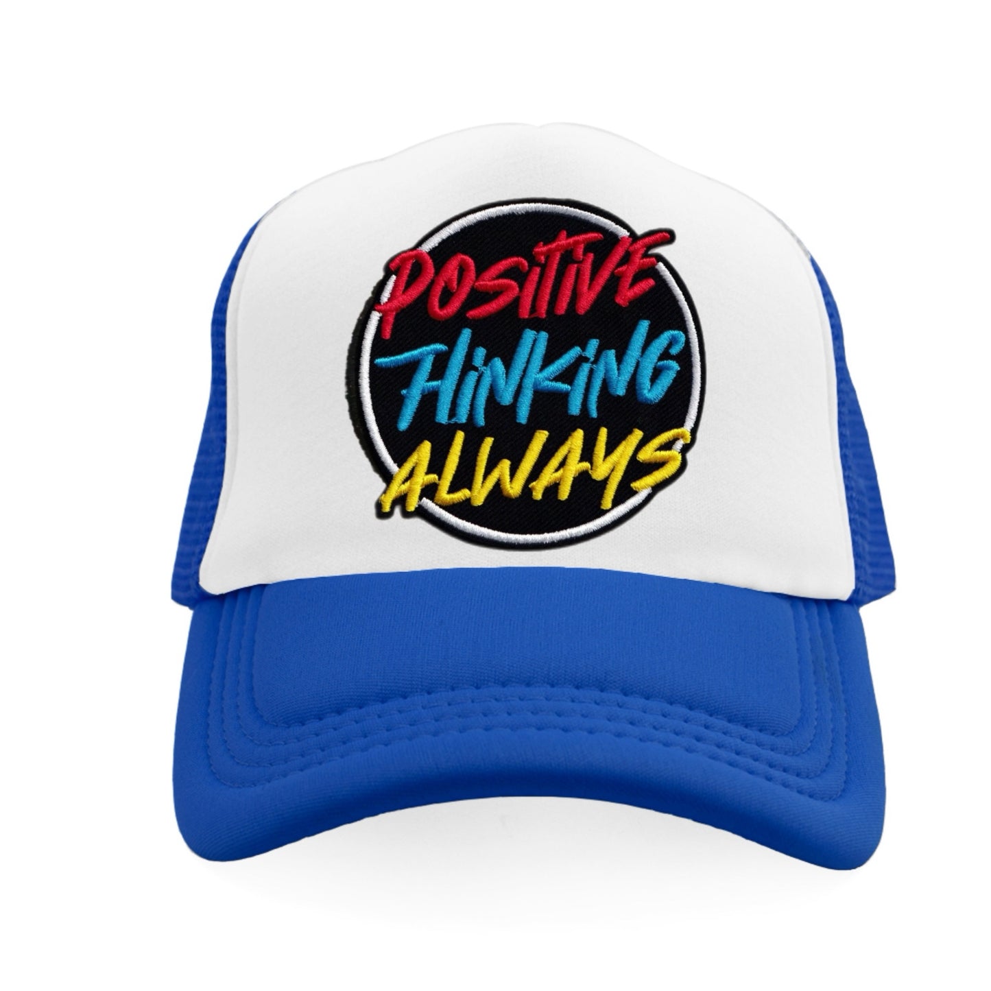 Positive Thinking Always Snapback Hat - Royal Blue / White