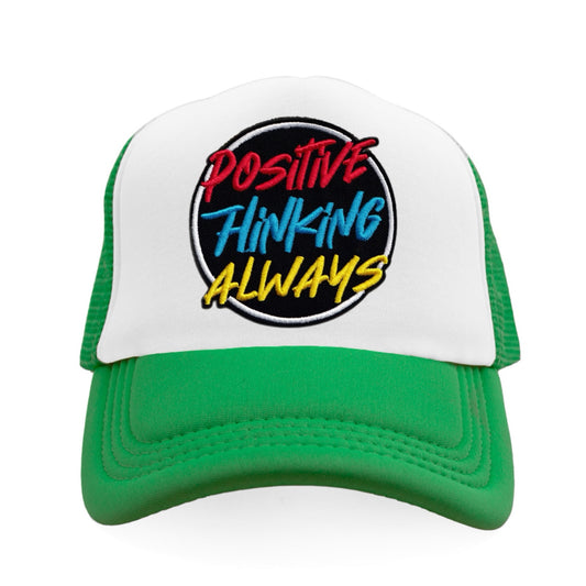 Positive Thinking Always Snapback Hat - Kelly Green / White