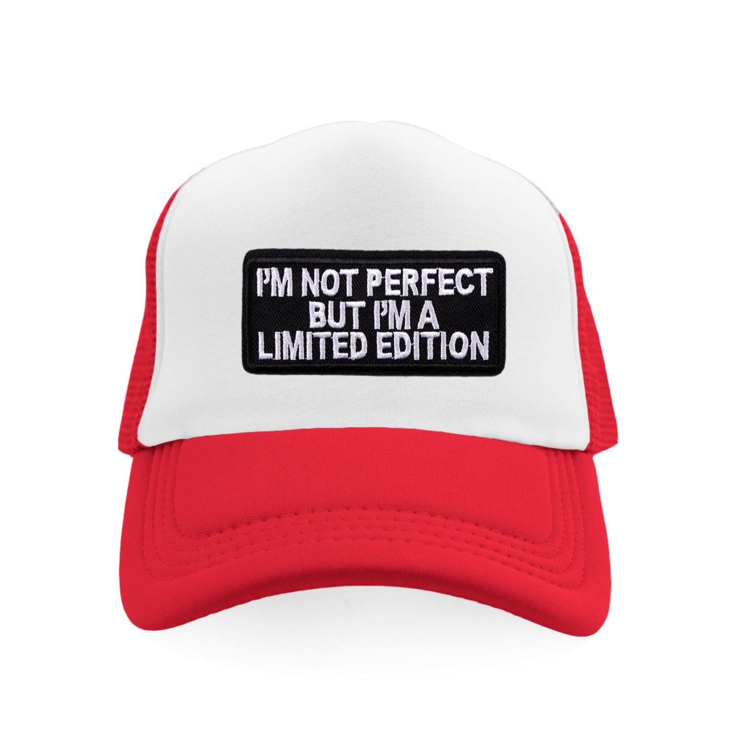 I'm Not Perfect  Snapback Hat - Red / White