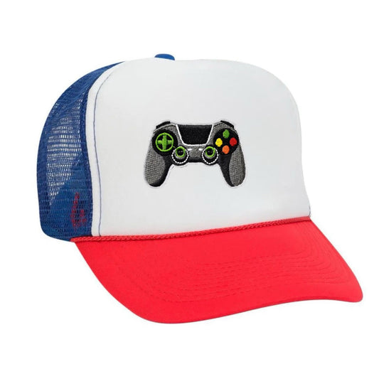 Ready, Player 1  Snapback Hat - Red / White / Blue
