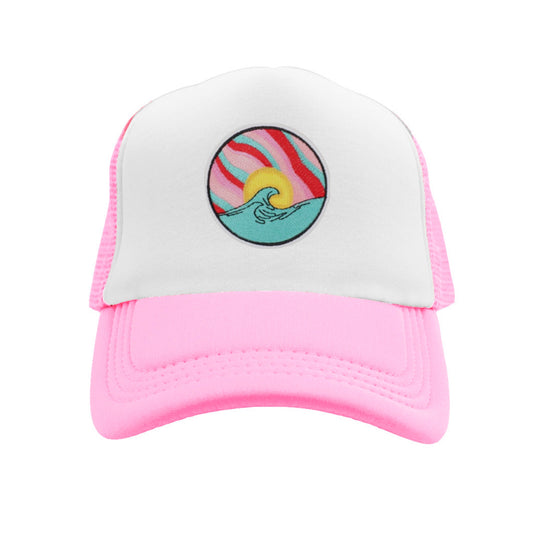 Surf's Up Snapback Hat - Ballet Pink / White
