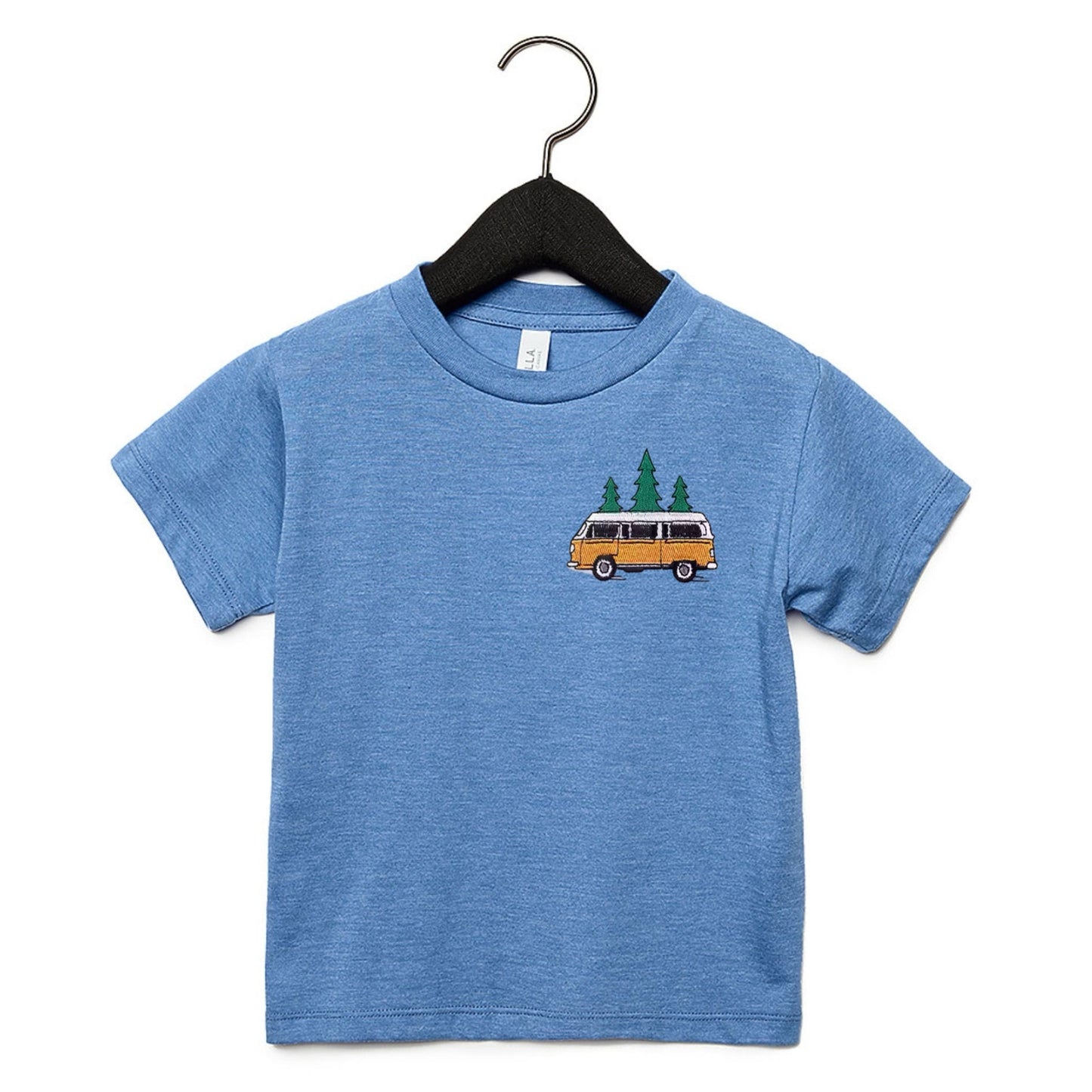 Happy Adventures Kids Unisex Short Sleeve Tee - Heather Columbia Blue