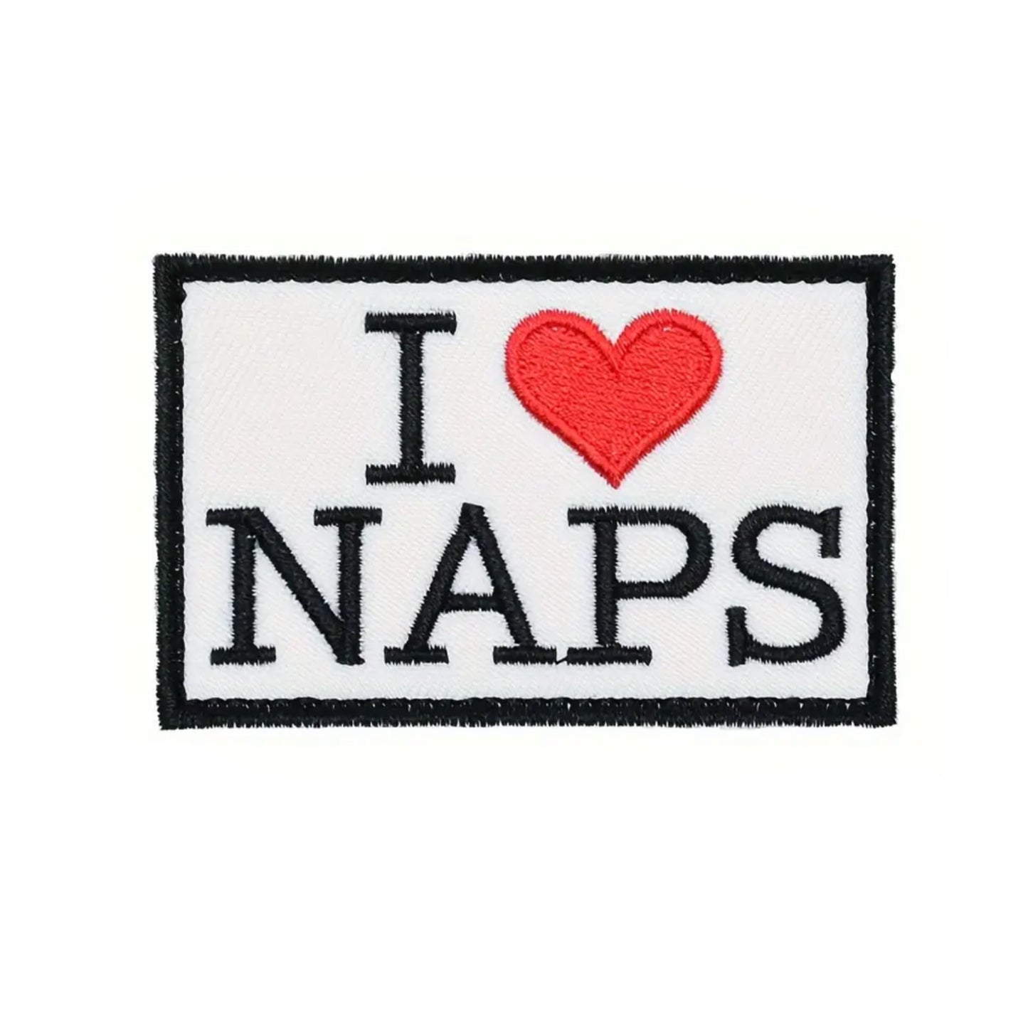 Iron on Patch - I Love NAPS (8.25 cm x 5.5 cm)