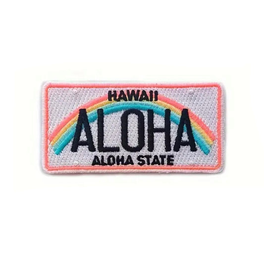 Iron on Patch - Hawaii Aloha State (7.6 cm x 3.8 cm)