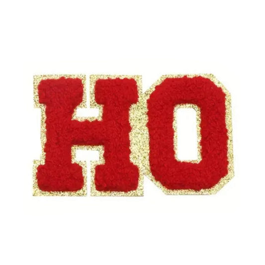 Iron on Patch - Red / Gold HO (9.8 cm x 6.0 cm)