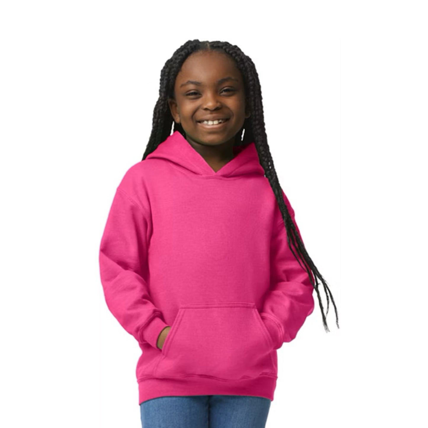 Youth Hooded Sweatshirt - Bright Pink